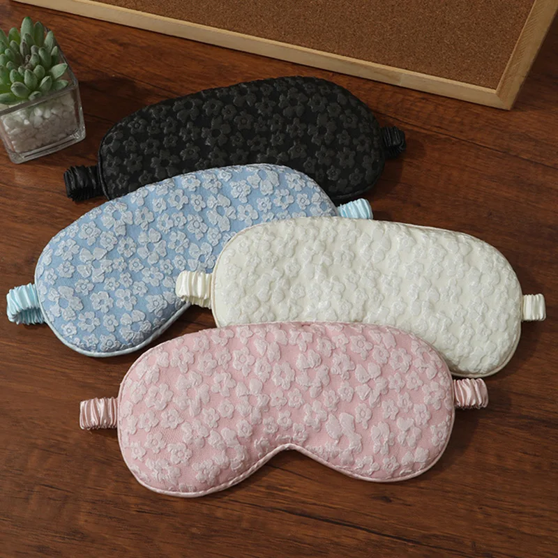 Eye Mask Cool Feeling Breathable Shading Sleep Mask Ultra Soft Light Blocking Eye Cover For Travel Night Sleeping Relaxation view 3
