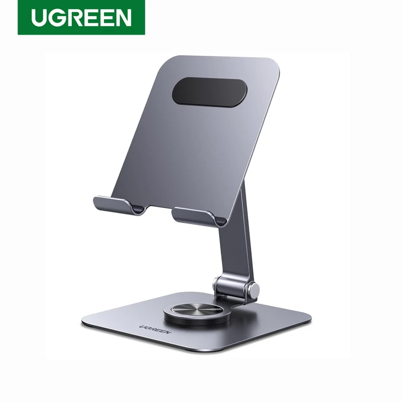 UGREEN LP894 Tablet Stand Holder Desk 360° Rotating Base Aluminum Tablet Holder Adjustable Phone Mount for iPhone iPad
