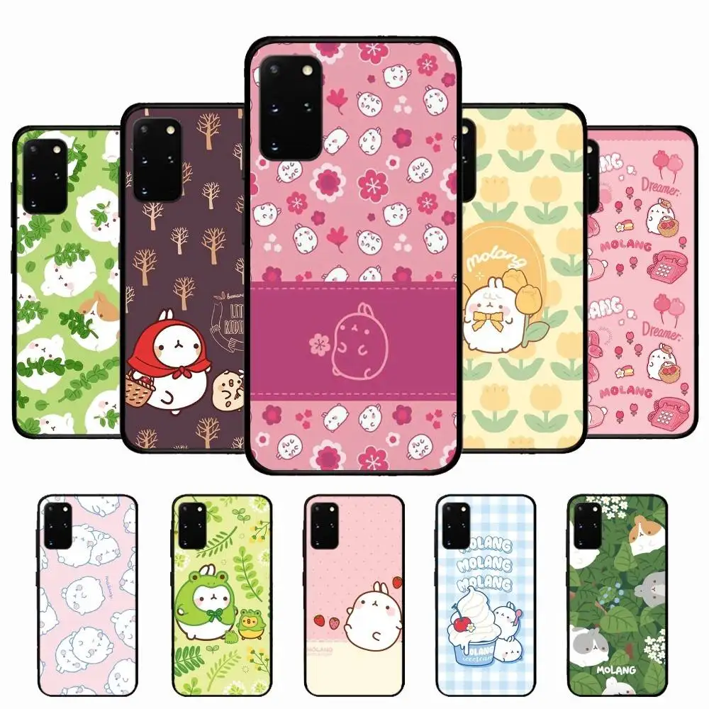 Cute Rabbit M-Molang Phone Case For Samsung S 24 Fe 25 Ultra Plus 20 Lite 21 30 22 23 24 22 Ultra 5G Fundas
