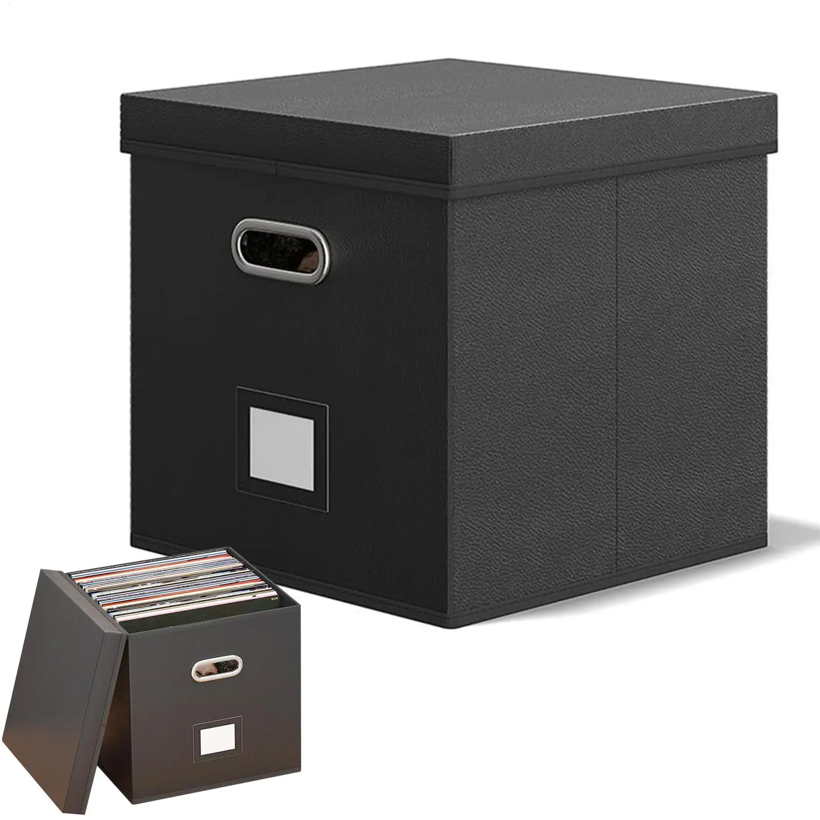 

Record Holder Stackable Record Organizer With Lid Storage File Boxes for Student Friends Family Collection Display Moving Studio