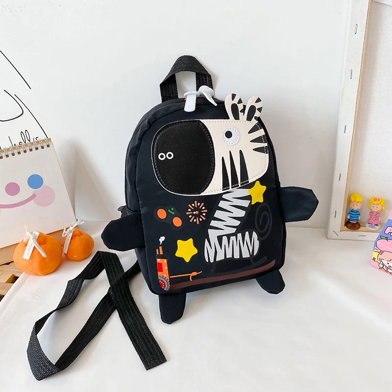 2024 New Anti-Lost Children\'s Backpack The Best-Selling Zebra Cartoon School Bag Animal Pattern Lightweight School Backpack