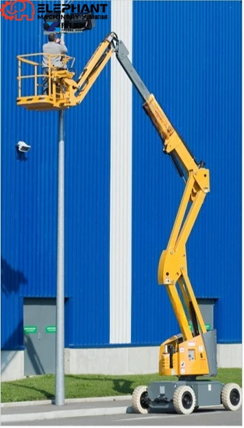High Work Efficiency Towable Automatic Walking Electric Articulating Boom Lift With 12.5m Working Height And 200kg Capacity