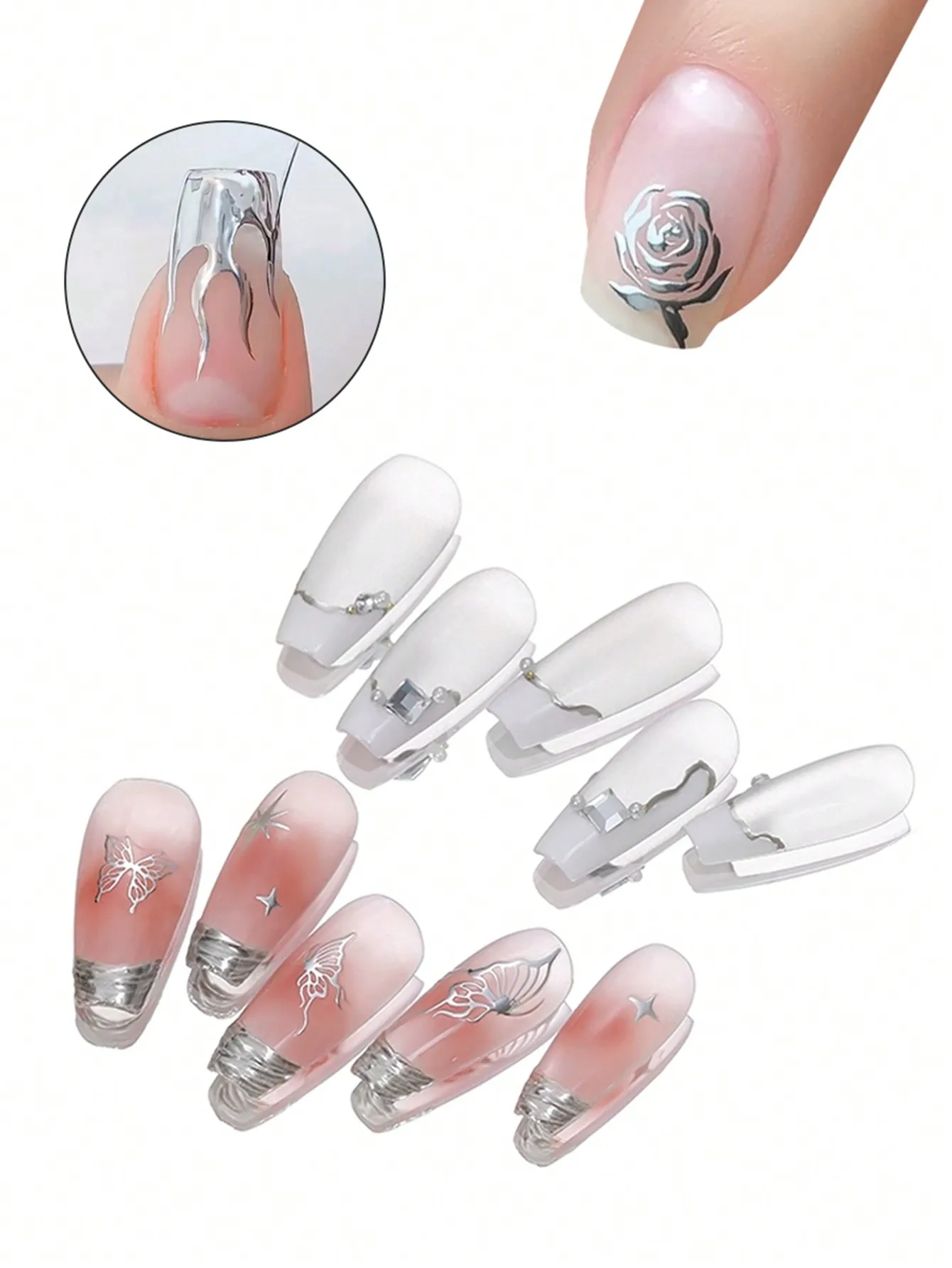 15ML Mirror Silver Metallic Painting Gel Nail Polish Soak Off Gel Nail Polish Silver Mirror Glitter UV Gel For Home Manicure DIY image 4