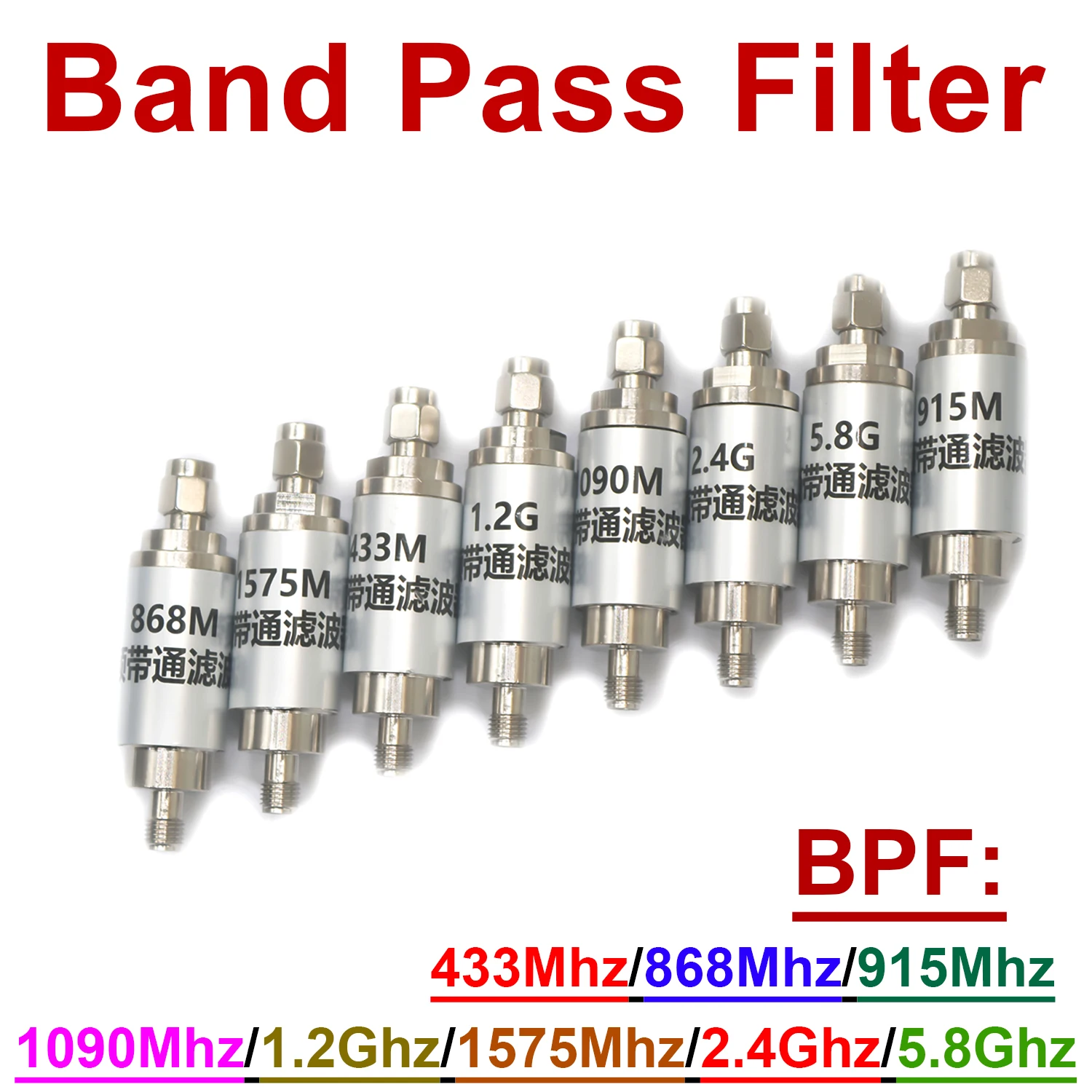 BPF 433Mhz 868Mhz 915Mhz 1090M 1.2G 1.5G 2.4Ghz 5.8Ghz Filtr pasmowy RF Radio LORA Helium Miner Drone RTL SDR WIFI Satellite