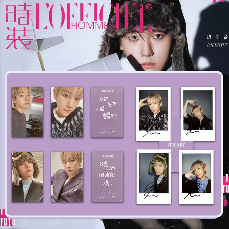 4 szt./zestaw BAEKHYUN Fotokarty Pop-up Store Karty LOMO Karty z Selfie z Magazynów Kolekcje dla Fanów