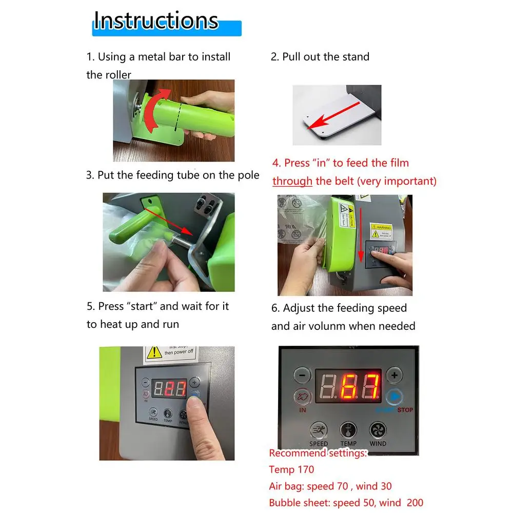 Air Cushion Machine Stainless Steel Fast Sealing Air Bags Maker LDS Film Compatible