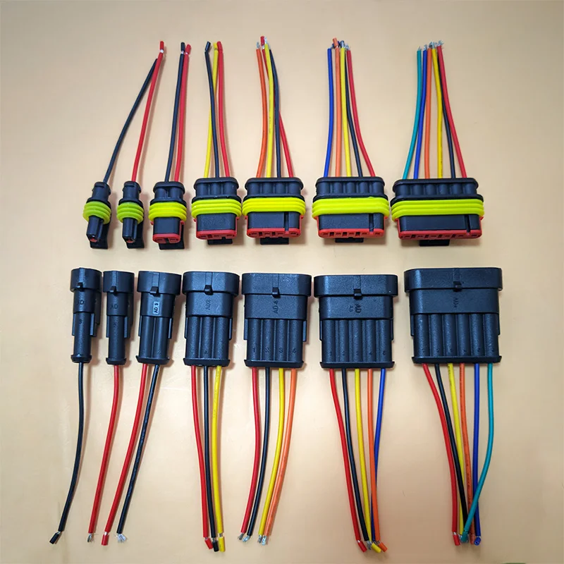 1PC Waterproof 1/2/3/4/5/6 Pin Auto Connector, Durable Male Female Plug with Pre-Stripped Cable Harness For Car Moto ATV