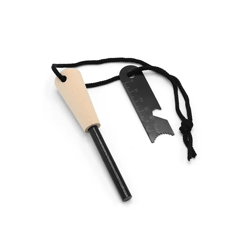

Portable outdoor flint, equipped with outdoor survival tools such as magnesium sticks, firearms, wooden handles, and flint stick