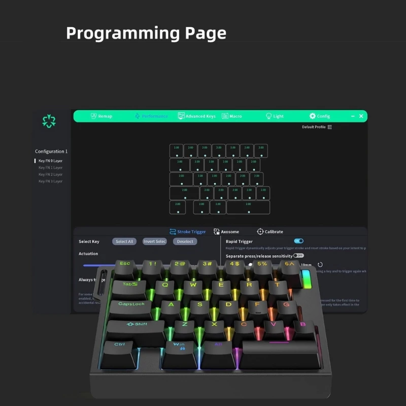 HE30 Mechanical Game Keyboard with Colorful Lighting Enhances Durability For Office Game Use Quick Triggers Keypad DropShipping