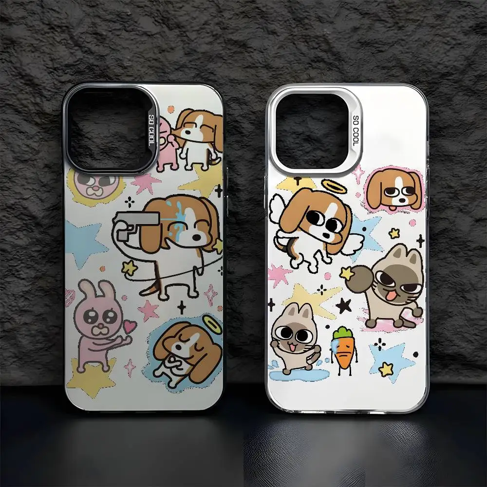 Kawaii S-Siamese Lip Phone Case For iPhone 17 16 15 14 13 12 11 Pro Max Air multicolor Matte Laser Metallic Aurora Funda
