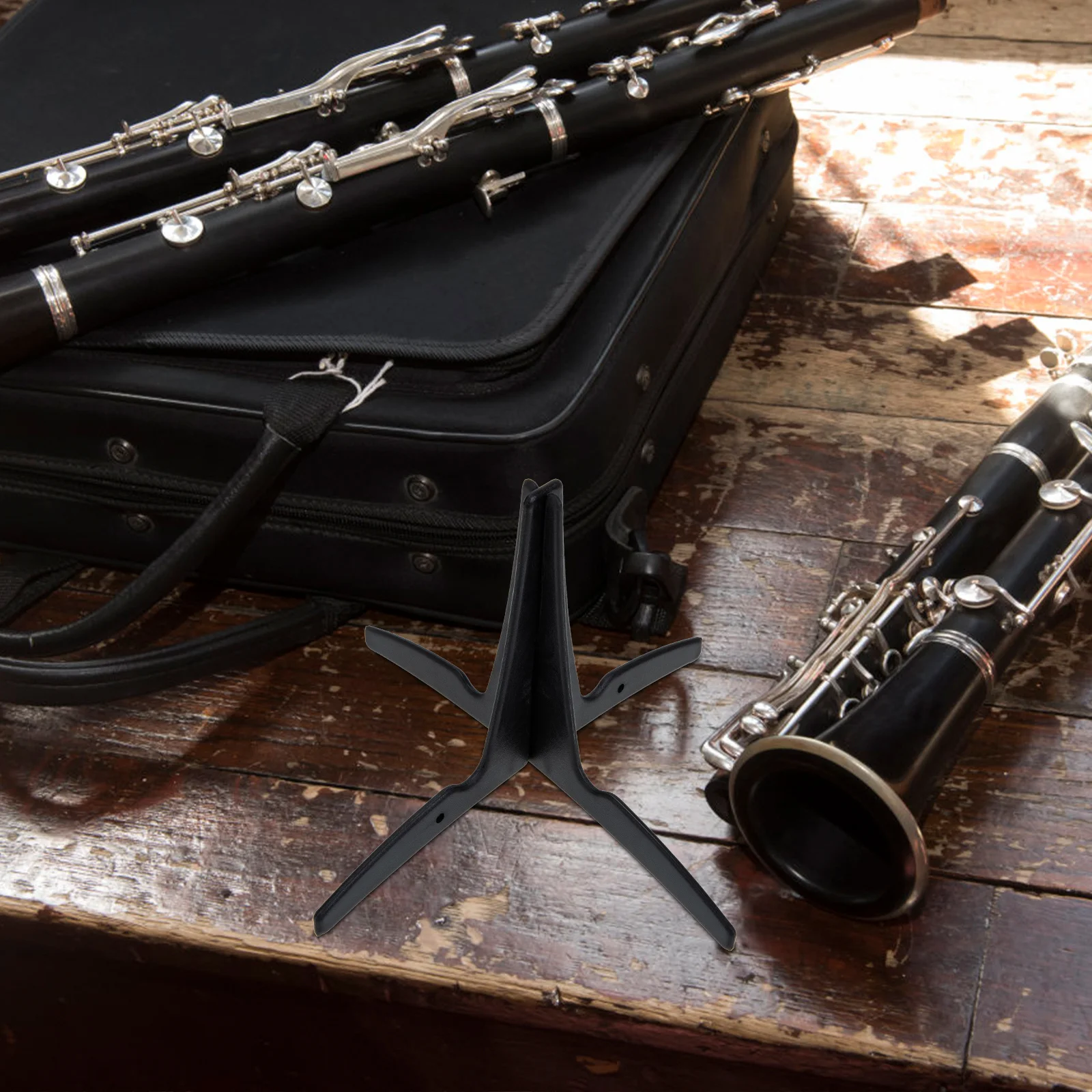 Penyangga Klarinet Portabel Dapat Dilepas Penopang Oboe Praktis Braket Alat Musik Stabil Perlindungan Goresan Andal