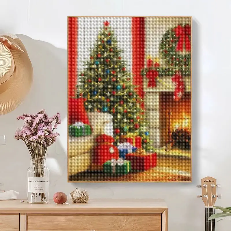 

CHENISTORY 5D DIY Diamond Painting Christmas Bear Full Square Round Diamond Embroidery Rhinestone Picture Wall Home Decoration