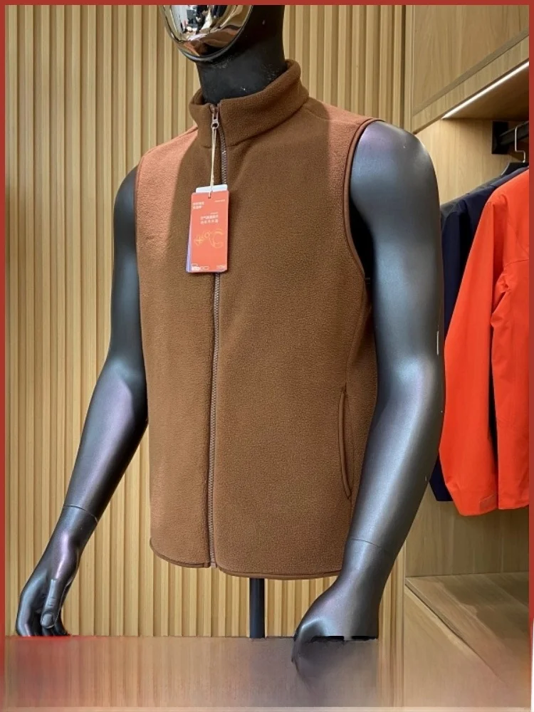 

Fce Lined Outdoor Leisure Vest Men's New Autumn Winter Thermal Loing Anti-Static Trendy oulder Pad Vest Stand Fit Z...