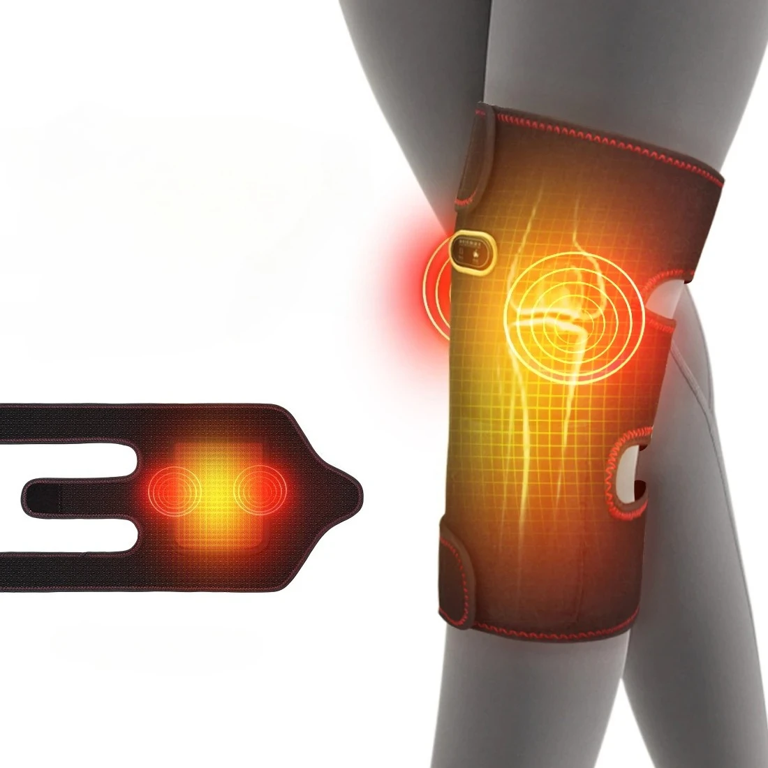 

Electric Heated Knee Massager 3 Vibration Modes Arthritis Pain Relief Boosts Blood Circulation Muscle Relaxation Adjustable Size