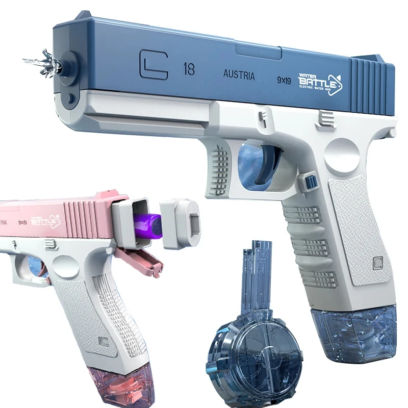 Electric Water Gun Large Capacity Automatic Glock Water Gun Summer Pool Beach Outdoor Party Games Play Toys for Kids Adult Gifts