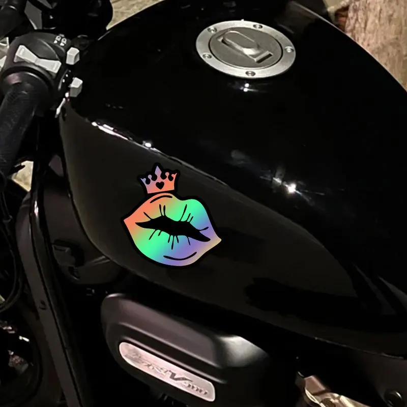 1PC Crown Lip Motorcycle Waterproof Sticker Universal Vinyl Decal For Helmets Windshields Car Windows Body Laptop Decor