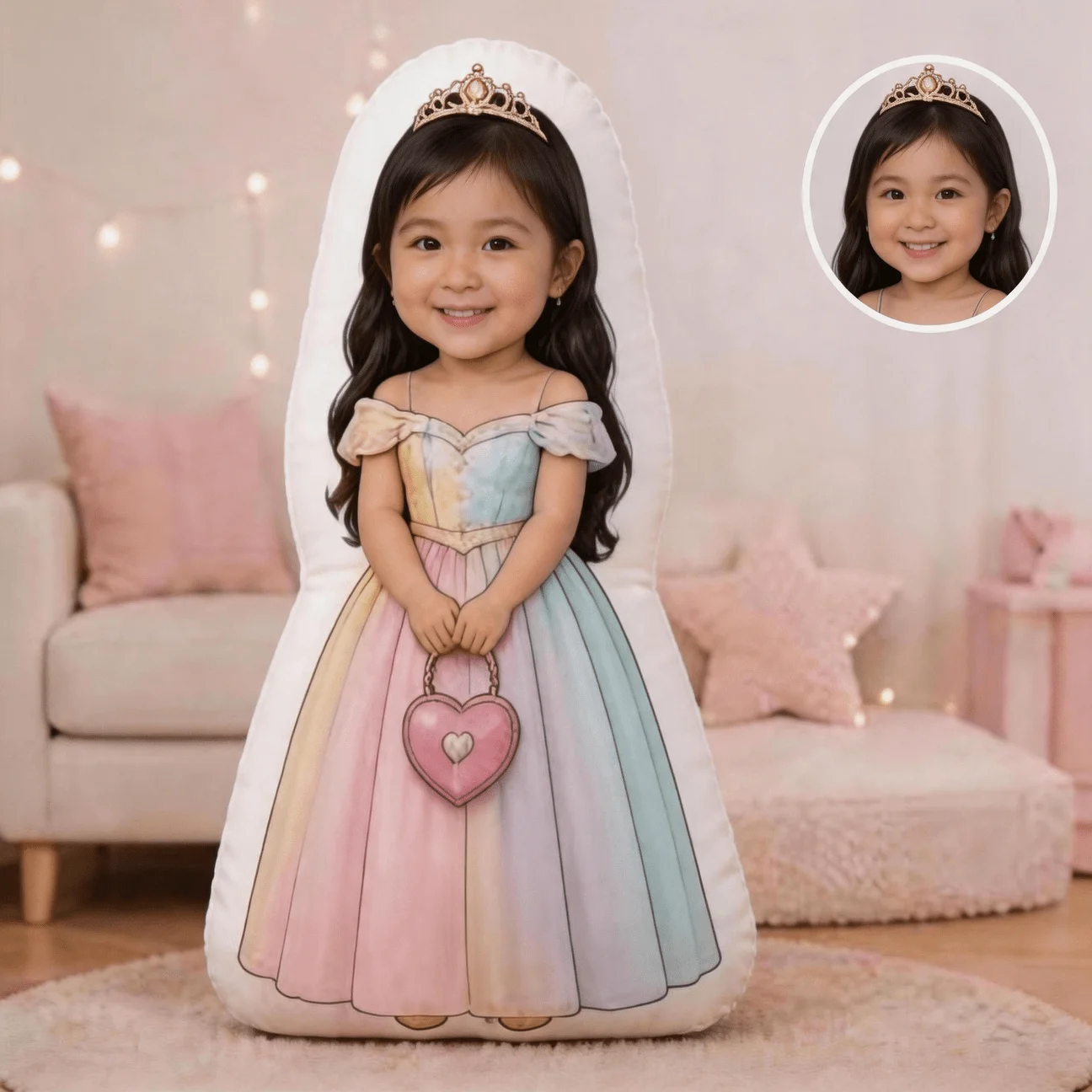 Custom Personalized Photo Face Pillow, Soccer Player Character Custom Shaped Decorative Cushion with Double-Sided Printing, 60CM