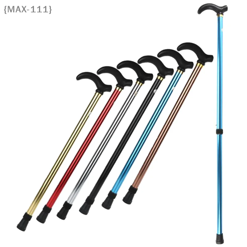 【F2-MAX-111】Adjustable Aluminum Walking Cane for Elderly - 1PC 2-Section Anti-Skid Crutch, Stable Support with 75-90cm Height
