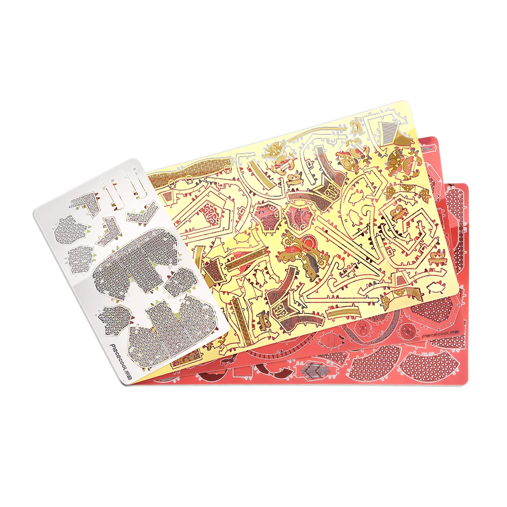 166-piece Monkey King 3D metal puzzle components before assembly