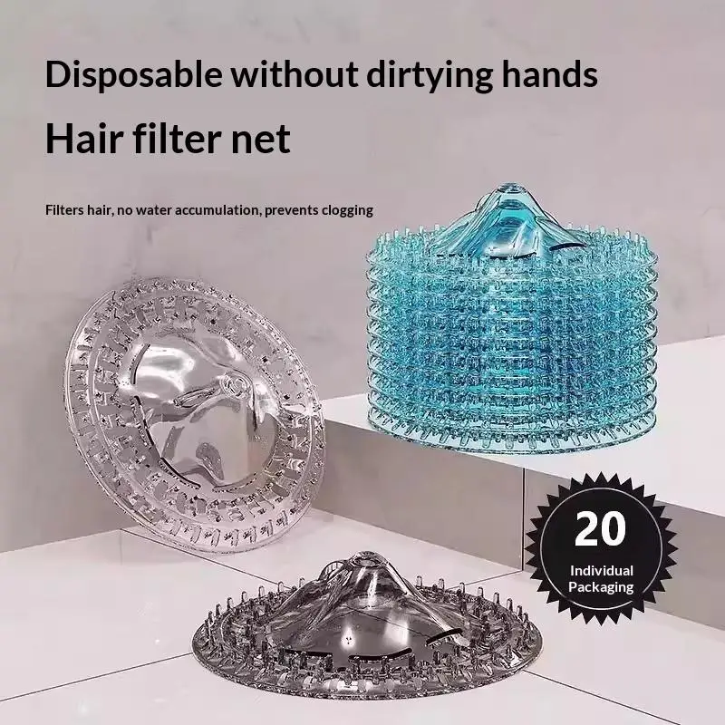 20Pcs Disposable Drain Hair Catcher Drain Covers Anti-Clogging No Need Filter Installation For Bathroom Kitchen Shower Sink Use