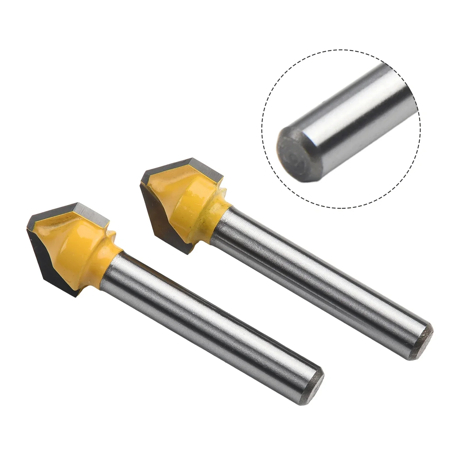 

2pcs Router Bits 90 Degree V-Shaped Groove Router Bit Flat Head Router Bit Woodworking Engraving Milling Cutter Carbide Tool