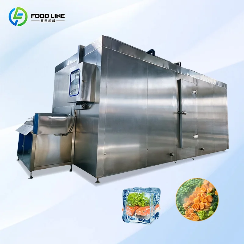 Individual Quick Freezing Tunnel Freezer for Food Processing Workshop Industrial High Efficiency IQF Tunnel Freezer Customized
