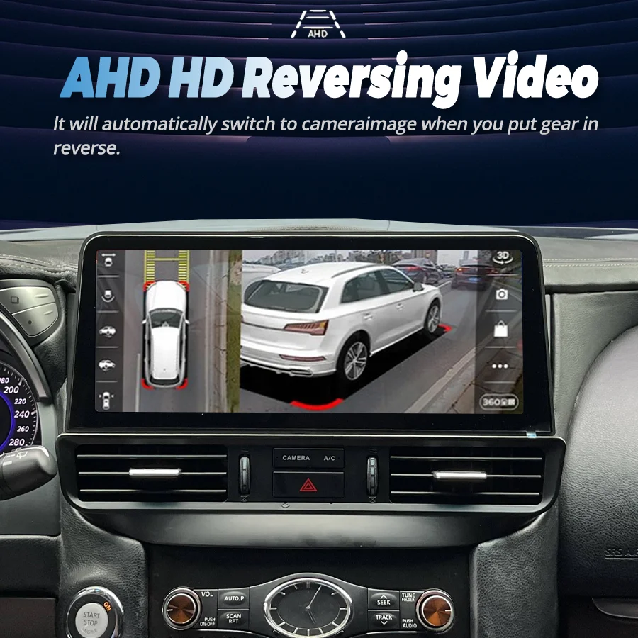 12.3Inch Car Radio Stereo Head Unit For Infiniti FX35 FX50 QX70 2009‑2019 Multimedia Player GPS Navigation WiFi Carplay Android