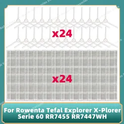 Compatível para Rowenta Tefal Explorer X-Plorer Serie 60 RR7455 RR7447WH Peças de Filtro HEPA e Escova Lateral para Aspirador de Pó Robô.