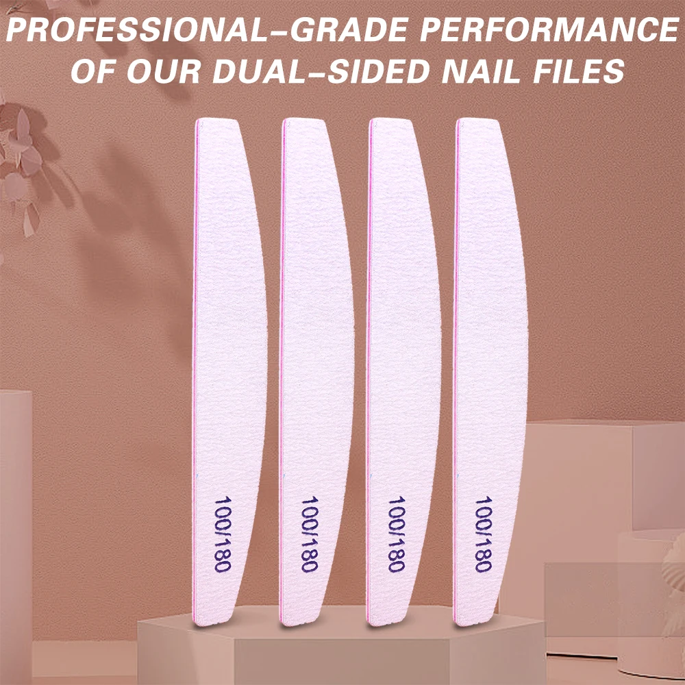 Professional Nail Files 100/180 Grit Nail Sanding Boards 10 Pieces of Zebra Double-sided Coarse Nail Files Used for Acrylic Nail