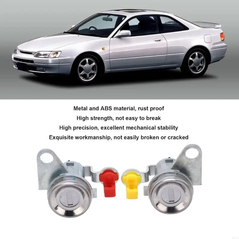 R6FA Car Door Lock with Key for Prizm 1993-1997 Replace 69051-12340 69052-12340 69051-12360 69052-12360 Lock Cylinder