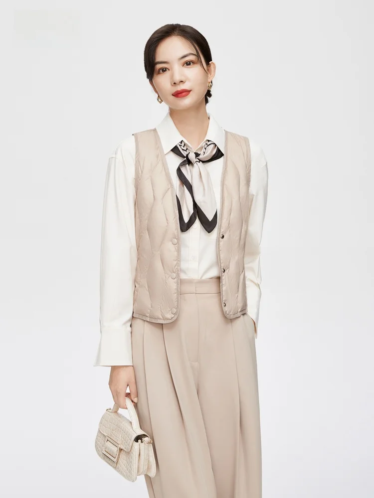 

Ele Warmth Mommy Sle down Vest Snow mid Fly 2026 Spring New Arrival Nylon Fabric Polyester V-Ne No-Sve