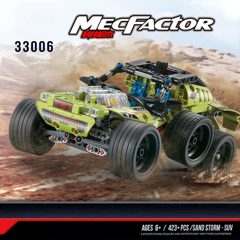 Techniczny ORV Desert Rally Off Road Vehicle Klocki Konstrukcyjne Paris Dakar Model Wyścigowy Cegły Konstrukcyjne Samochód z Napędem Pull Back Zabawka na Prezent