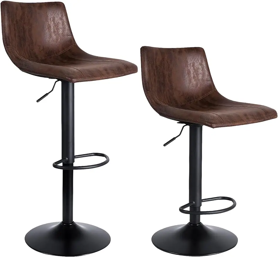 

SUPERJARE Bar Stools Set of 2-360° Swivel Barstool Chairs with Back, Adjustable Height Bar Chairs, Modern Pub Kitchen Counter