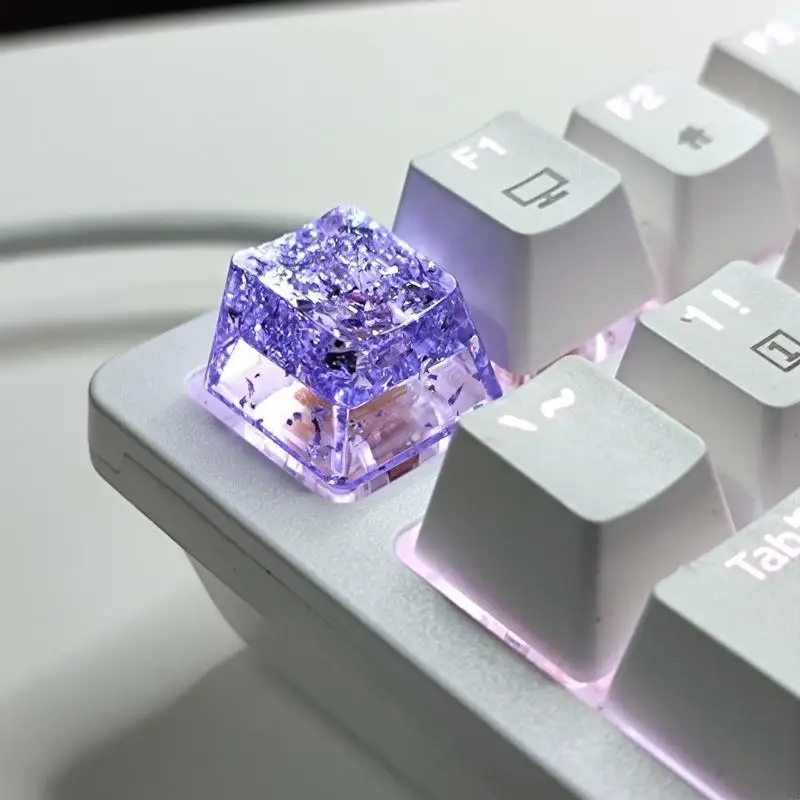 

462E 1 шт., индивидуальные прозрачные блестки, OEM-профиль R4s, колпачки для игровых клавиатур, индивидуальные колпачки для из