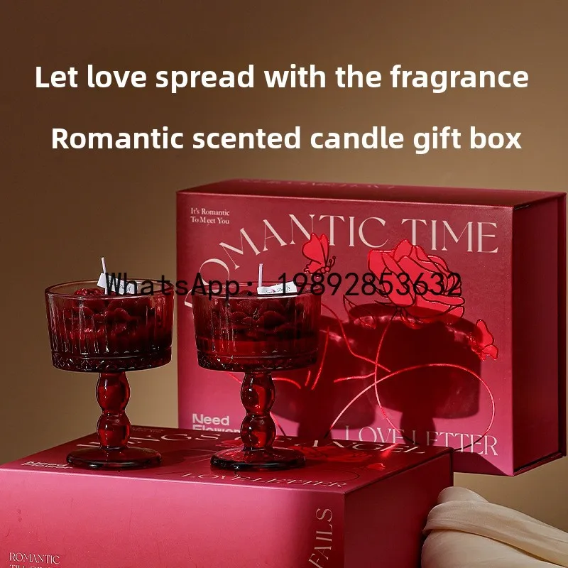 LZ rose scented candle modeling wax scented gift box wedding engagement wedding Qixi Festival gift souvenir