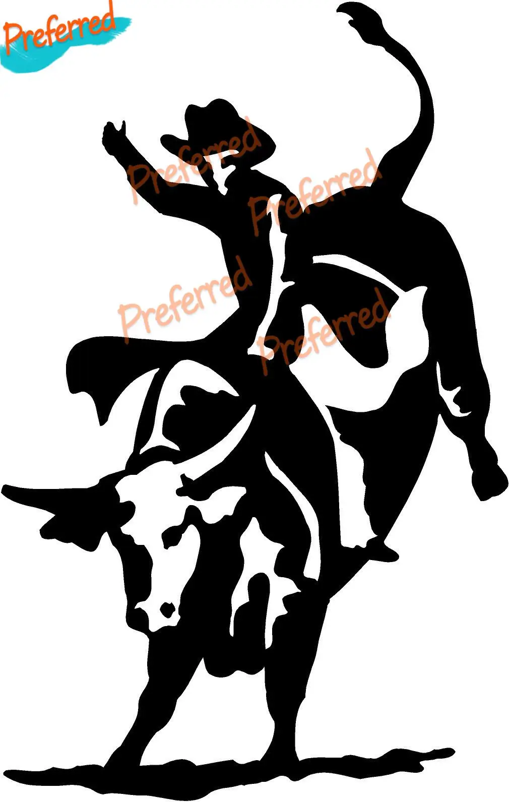 BULL RIDER RODEO Riding Cowboy Decal Sticker Western Car Truck Window Bulls