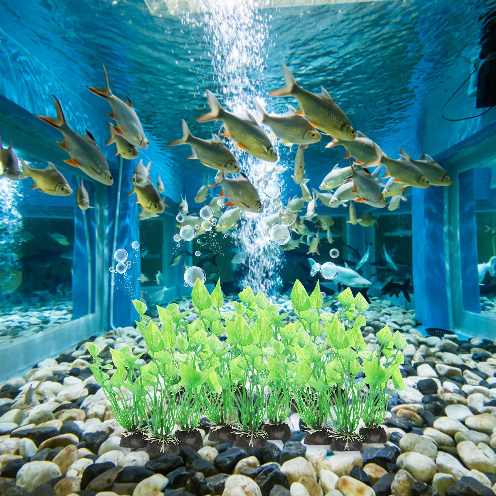 

20Pcs Simulation Aquatic Plant Decor Realistic Artificial Plants for Fish Tank Aquarium Landscape Wear-Resistant Non-Fading Fake