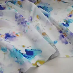 Floral Summer Silk Fabric Soft Bright Floral Breathable DIY Tissue