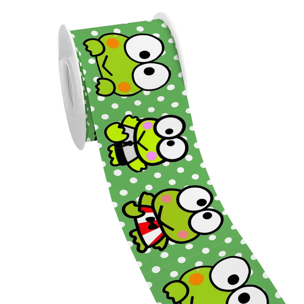 Sanrio Cartoon Kero Kero Keroppi Grosgrain Ribbon for Gift Wrapping DIY Sewing Art 10yards Satin Ribbon