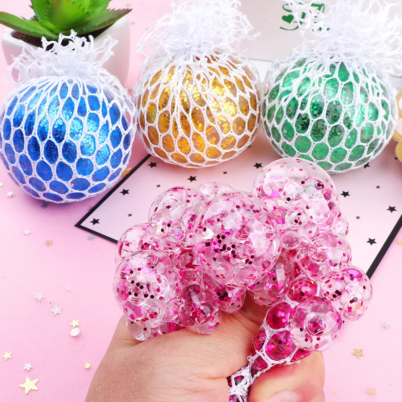 Gold Dust Staple Balls Squishy Stress Balls Fidget Toys Colored Beads Rainbow Balls Parties Kids Baby Toys Water Polo Antistress