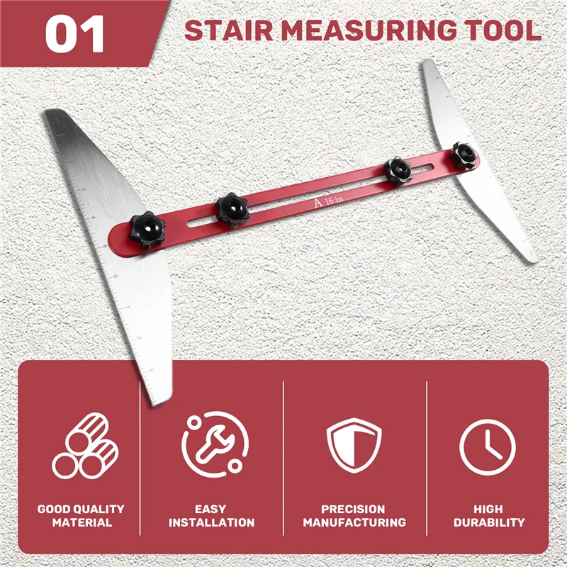 

HGFLE-Stair Tread Template Shelf Template Tool Stair Tread Template Tool Stair Measuring Ruler Tread Template
