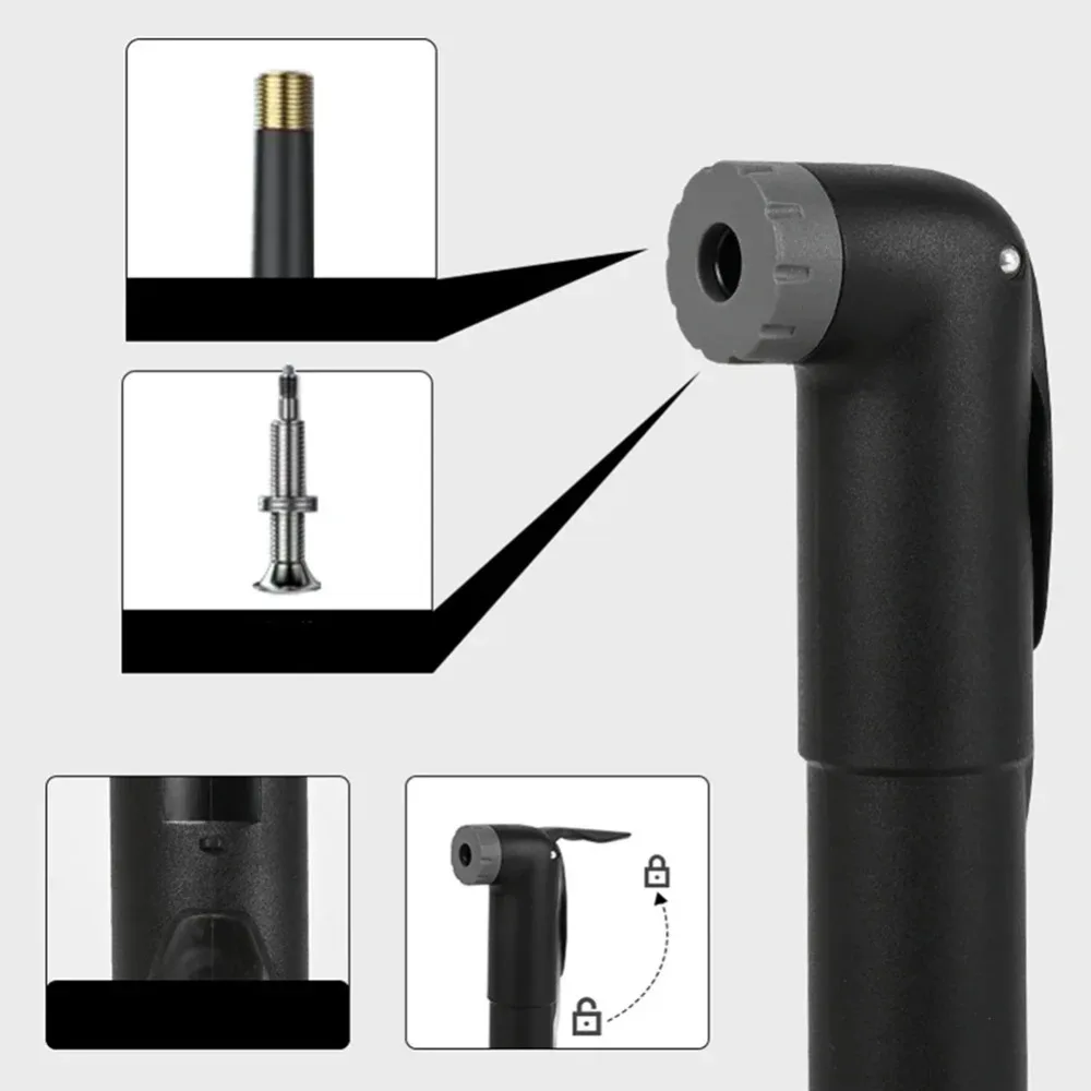 مضخة دراجة محمولة 120 رطل لكل بوصة مربعة - منفاخ إطارات الدراجة مع دعامة تثبيت، مضاد للتآكل لإصلاح الطوارئ لدراجة الطرق الجبلية #6