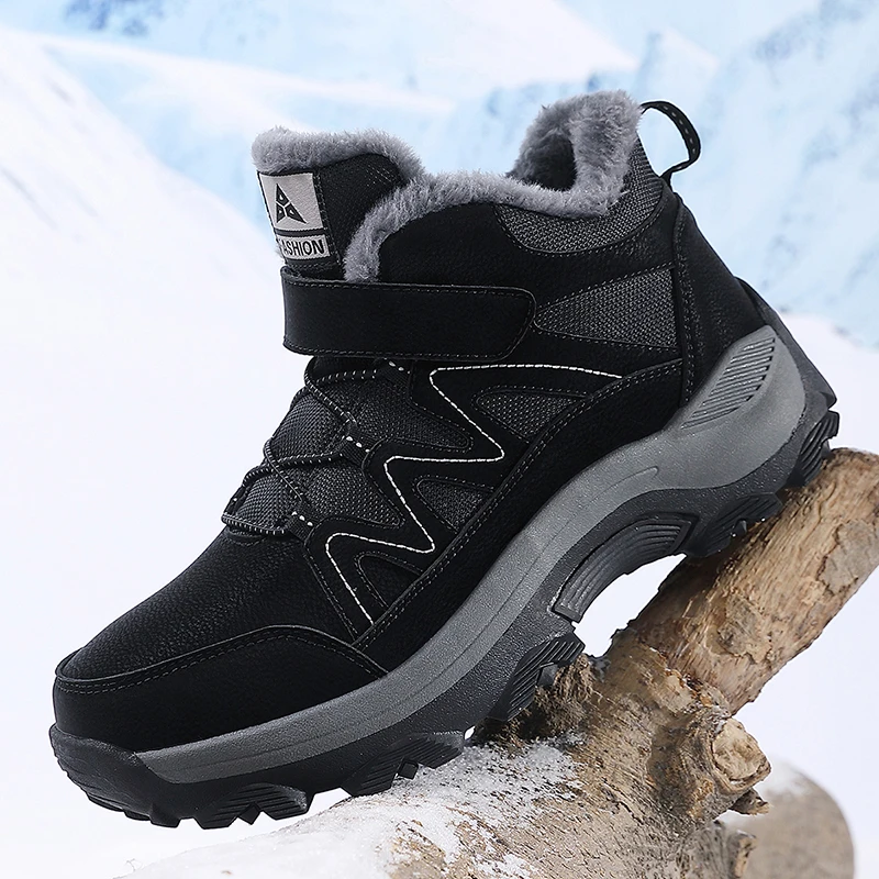 

Outdoor Hiking Boots for Men Women Plush Warm Snow Ankle Boots Winter Casual Walking Sneakers Male Work Boots Winter Sneakers