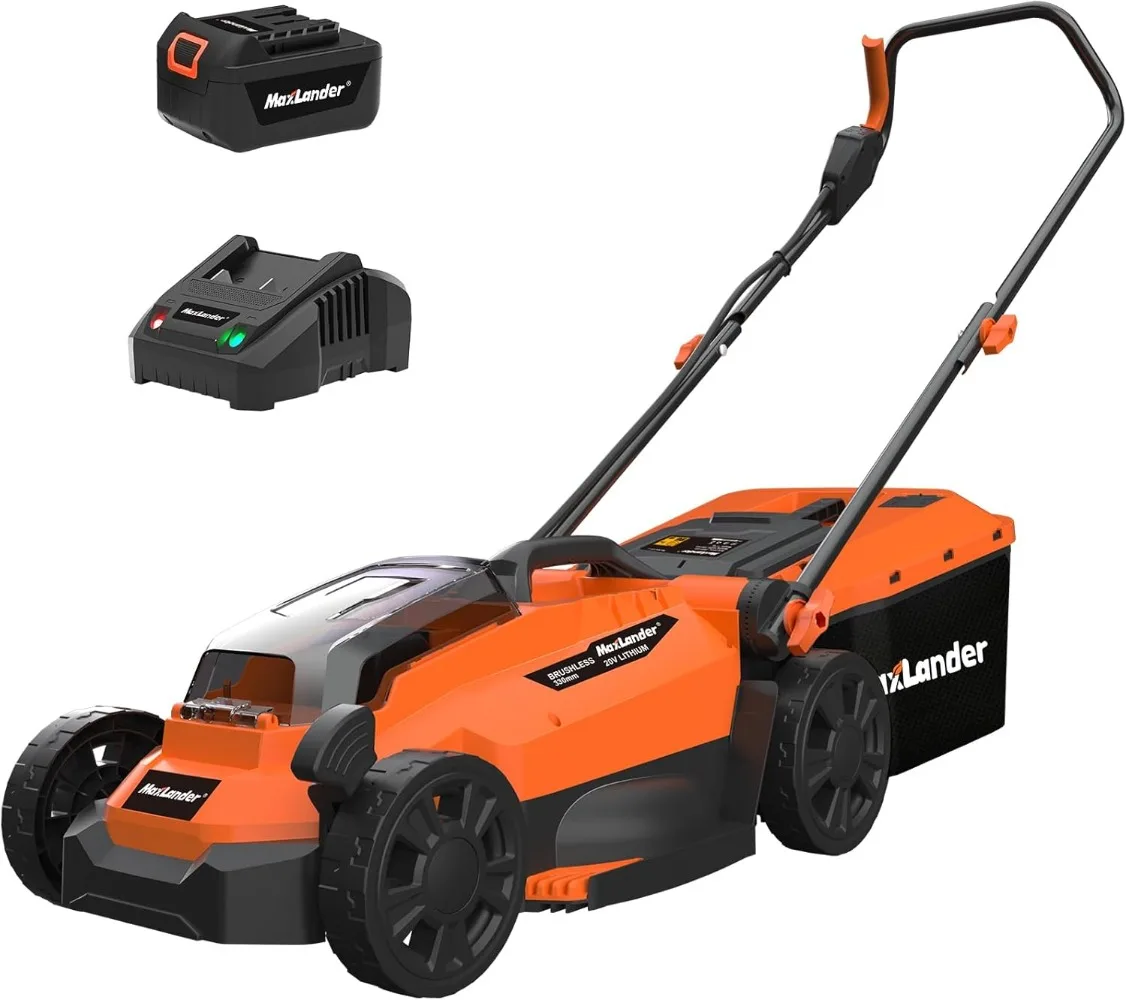 

Cordless Electric Mower 2-in-1 Battery-powered Mower Brushless Motor 5-speed Height Adjustment Includes Battery and Charger