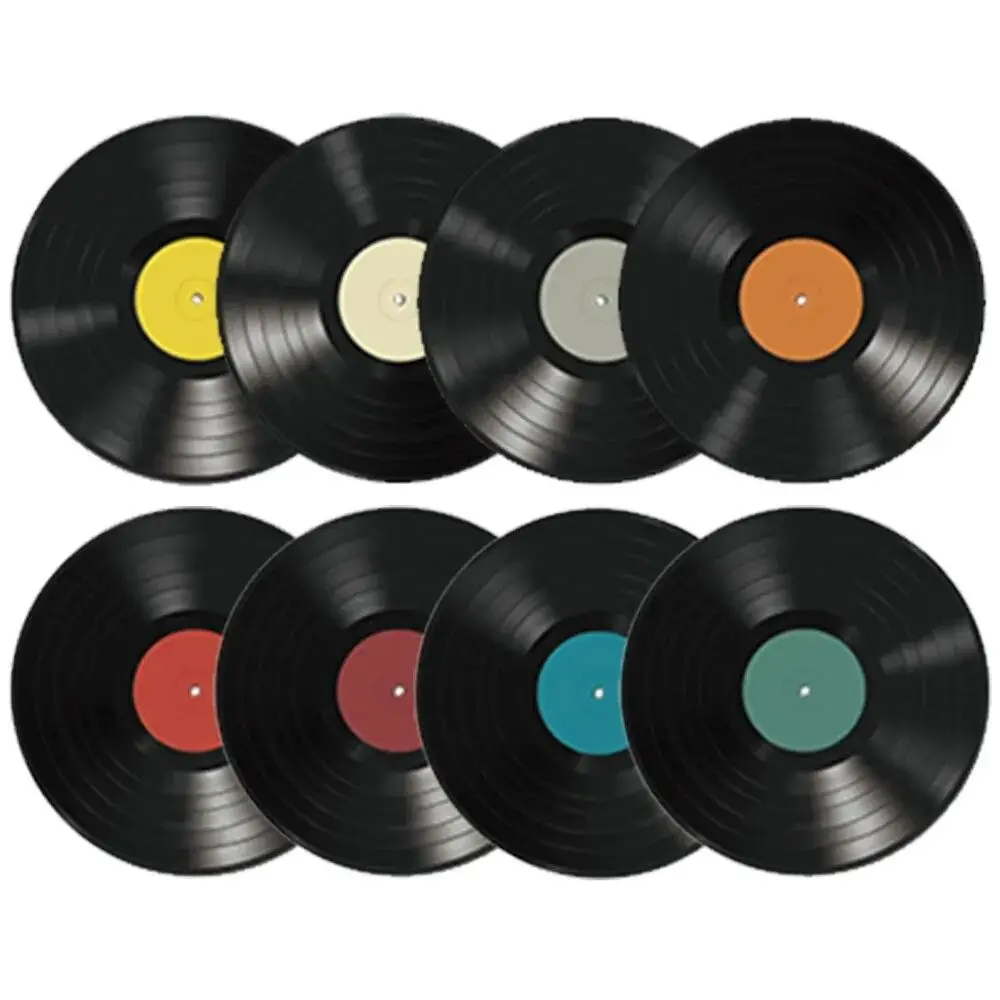 8Pcs/set Records Displays Fake Records Stickers Artwork Vinyl Record Vinyl Record Stickers PVC Crafts Wall Music Signs Ornaments
