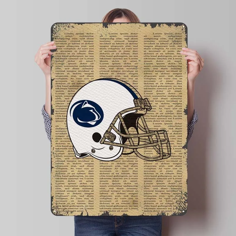 Penn State Nittany Lions Poster Custom Sport Metal Sign Bedroom Decoration Room Decor Men Tinplate Signs for Wall Art Decoration