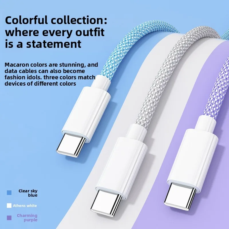 Câble de données de charge rapide tressé coloré PD 20W, adapté à Apple et Huawei, charge Flash 6A, Extra-long, le plus vendu