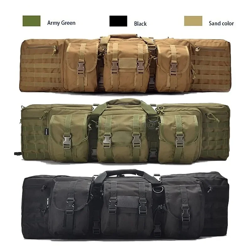 Tactical Gun Bag Shooting Airsoft Sniper Rifle Backpack Hiking Long Case Molle Handbag Double Slots handbagHunting Equipment