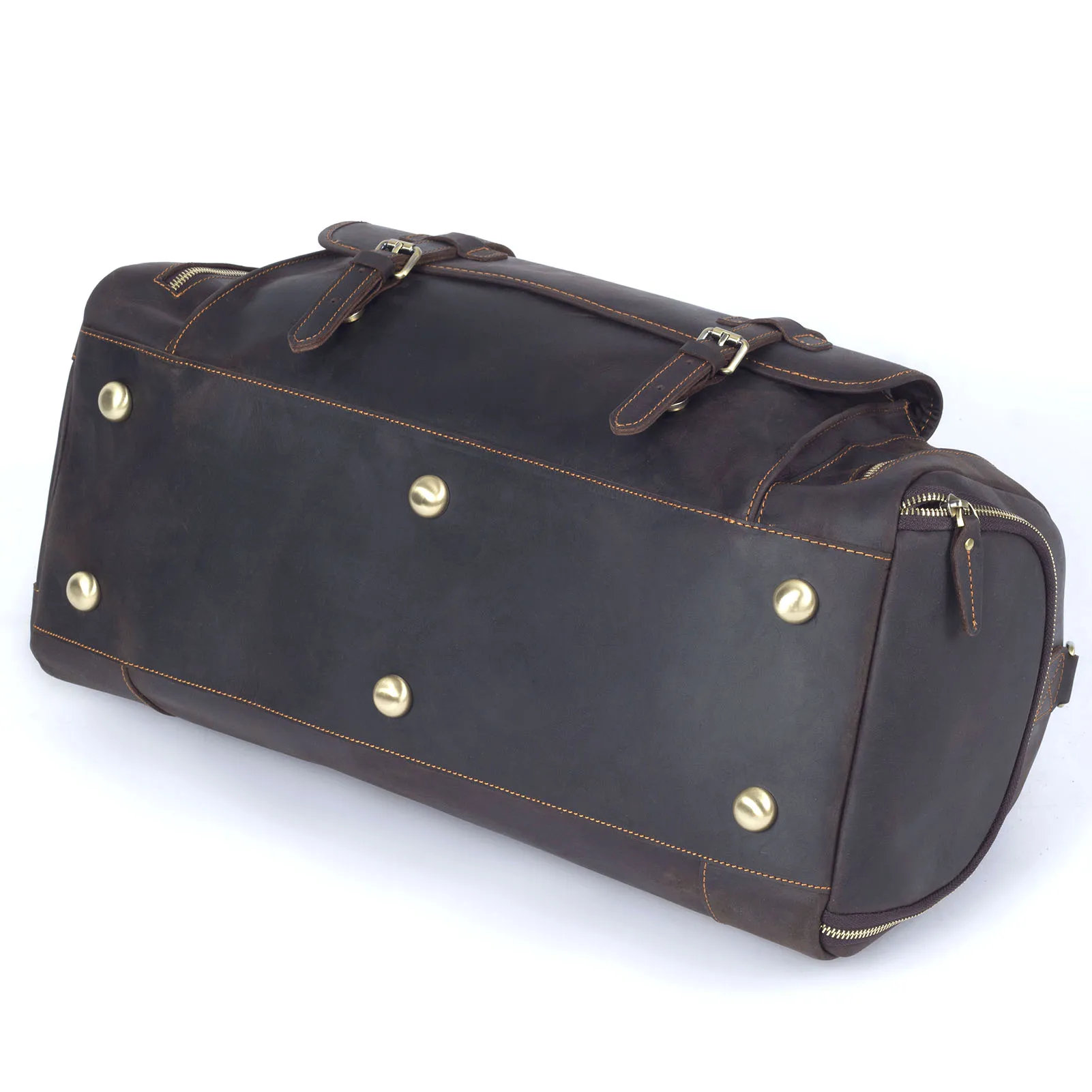 S.WORKER Echtleder-Reisetasche Klassische Vintage Vollnarbenleder-Reisetasche Wochenendtasche Sporttasche Handtasche – Detail 20