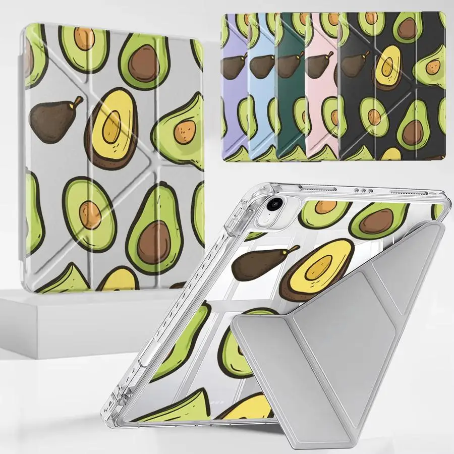 

Avocado Fruit Y-Fold Holder Cover Tablet Case For iPad Air 4 5 M3 M2 1 2 M4 11inch Pro 2025 Mini 6 7 Pro 11th 10th 9th 8th 7th